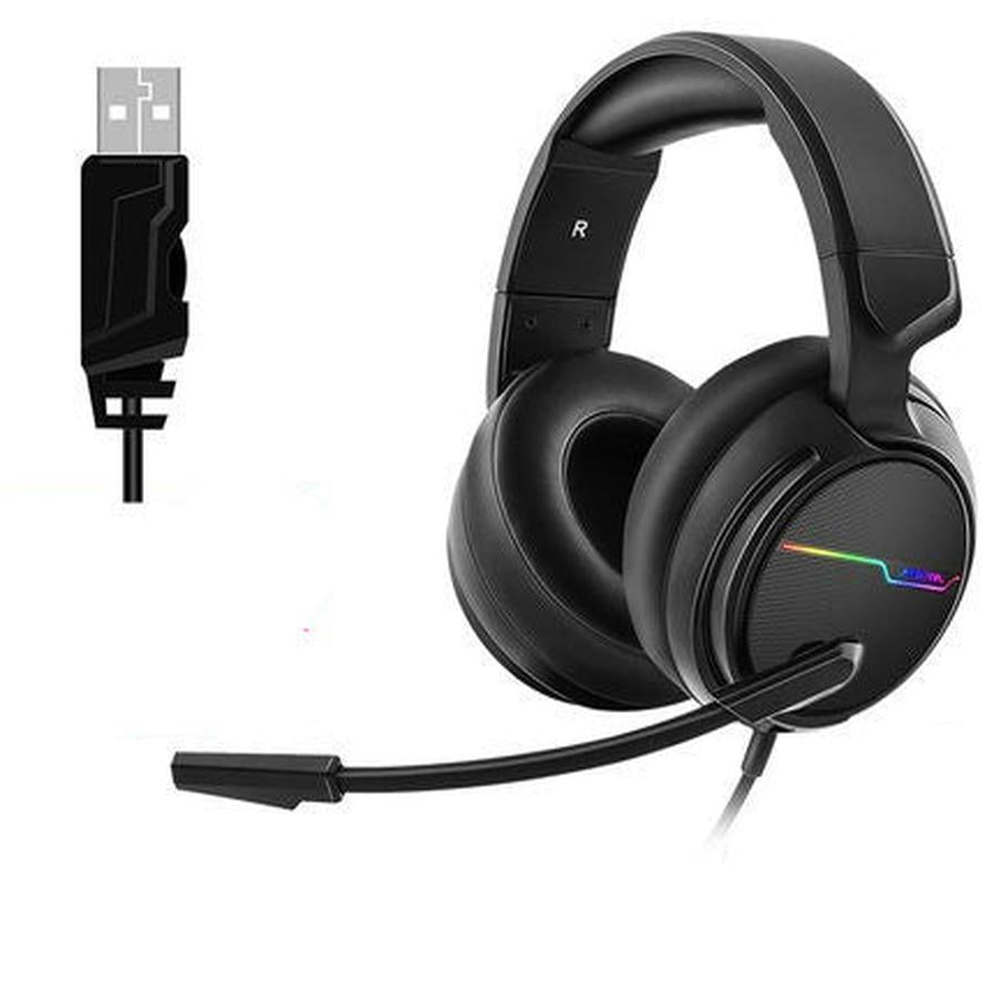 HKM-262291 Siberian V20 Wired Gaming Headset with 7 Color LED Lighting and Dual 3.5mm Connectors