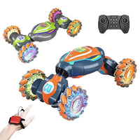 HKM-262355 1/18 Scale Electric Four-Wheel Drive Stunt Car with Lights & Music, Dual Remote Control and Gesture Sensing