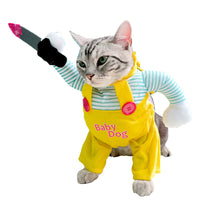 HKM-2624061 Creative Yellow Cat Assassin Costume - Polyester Apparel for Cats in Various Sizes