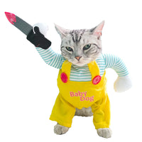 HKM-2624061 Creative Yellow Cat Assassin Costume - Polyester Apparel for Cats in Various Sizes