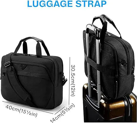 HKM-262483 15.6-Inch Waterproof Laptop Briefcase with Lock - Professional Business Messenger Bag for Men