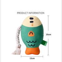 HKM-2625085 Plush Squeaky Fish Chew Toy for Dogs - Interactive and Wear-Resistant Dental Toy