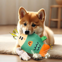HKM-2625085 Plush Squeaky Fish Chew Toy for Dogs - Interactive and Wear-Resistant Dental Toy