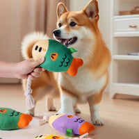 HKM-2625085 Plush Squeaky Fish Chew Toy for Dogs - Interactive and Wear-Resistant Dental Toy