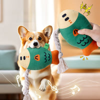 HKM-2625085 Plush Squeaky Fish Chew Toy for Dogs - Interactive and Wear-Resistant Dental Toy