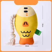 HKM-2625085 Plush Squeaky Fish Chew Toy for Dogs - Interactive and Wear-Resistant Dental Toy