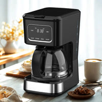 HKM-262675 High Glass Coffee Machine with 6-Cup Capacity and Non-Stick Warm Plate