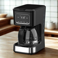 HKM-262675 High Glass Coffee Machine with 6-Cup Capacity and Non-Stick Warm Plate