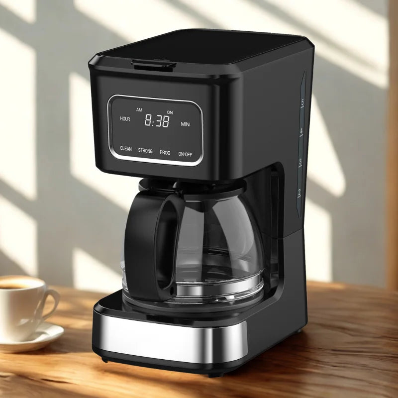 HKM-262675 High Glass Coffee Machine with 6-Cup Capacity and Non-Stick Warm Plate