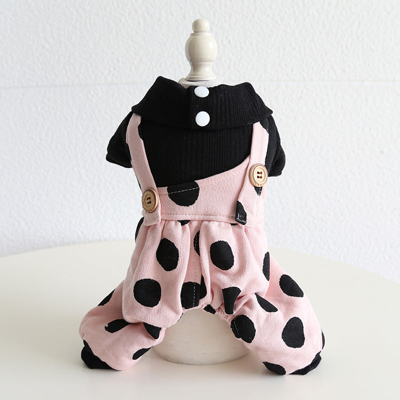HKM-2627005 Couple's Casual Pet Clothing with Lapel Shoulder Strap for Dogs and Cats