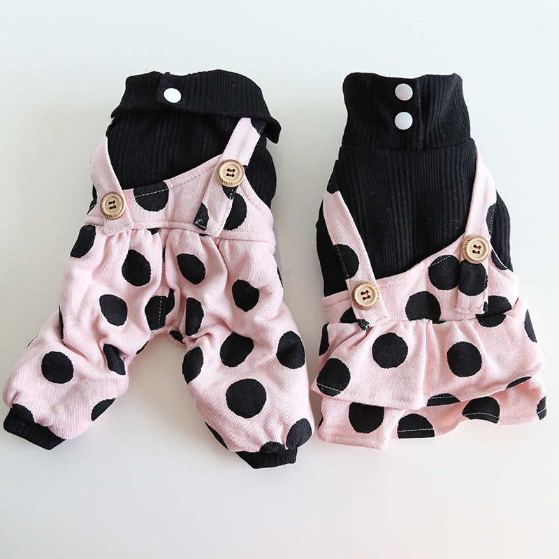 HKM-2627005 Couple's Casual Pet Clothing with Lapel Shoulder Strap for Dogs and Cats