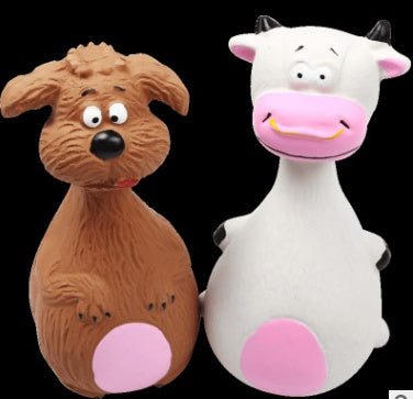 HKM-2627261 Durable Latex Grunting Dog Toy for Puppies, Bite-Resistant, Size 15cm x 8cm