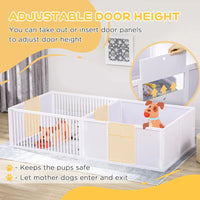 HKM-2627901 Puppy Whelping Box with Two-Room Design for Comfort and Security