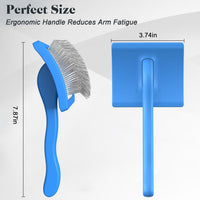 HKM-2628029 Pet Rake Brush and Straight Comb Set for Dogs - Rubber Handle with Stainless Steel Needles