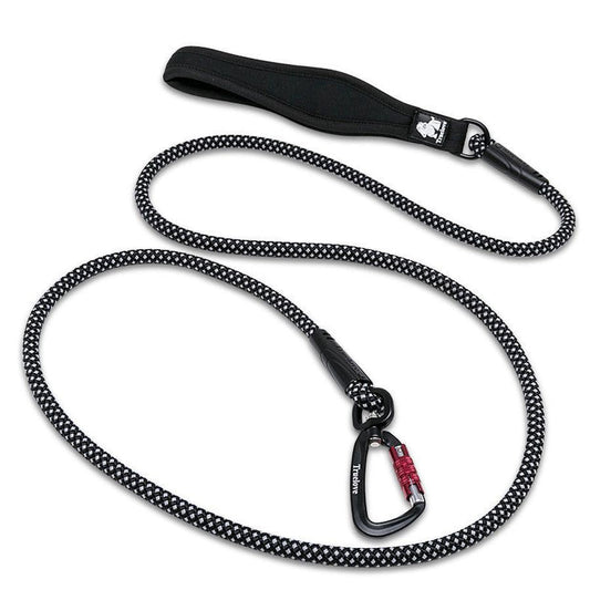 HKM-262803 Reflective Nylon Dog Leash with Round Rope and Climbing Buckle - Available in Orange, Gray, Green, and Black