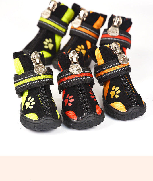 HKM-2629053 Soft-Soled Suede Dog Shoes - Waterproof, Non-Slip, Warm, and Wear-Resistant