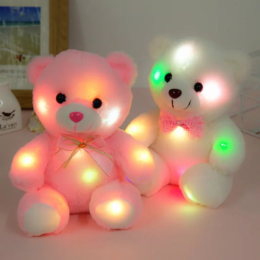 HKM-262931 LED Light-Up Plush Teddy Bear Stuffed Toy - 22cm Glow-in-the-Dark Cuddly Companion for All Ages