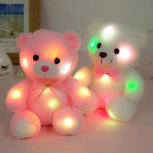 HKM-262931 LED Light-Up Plush Teddy Bear Stuffed Toy - 22cm Glow-in-the-Dark Cuddly Companion for All Ages