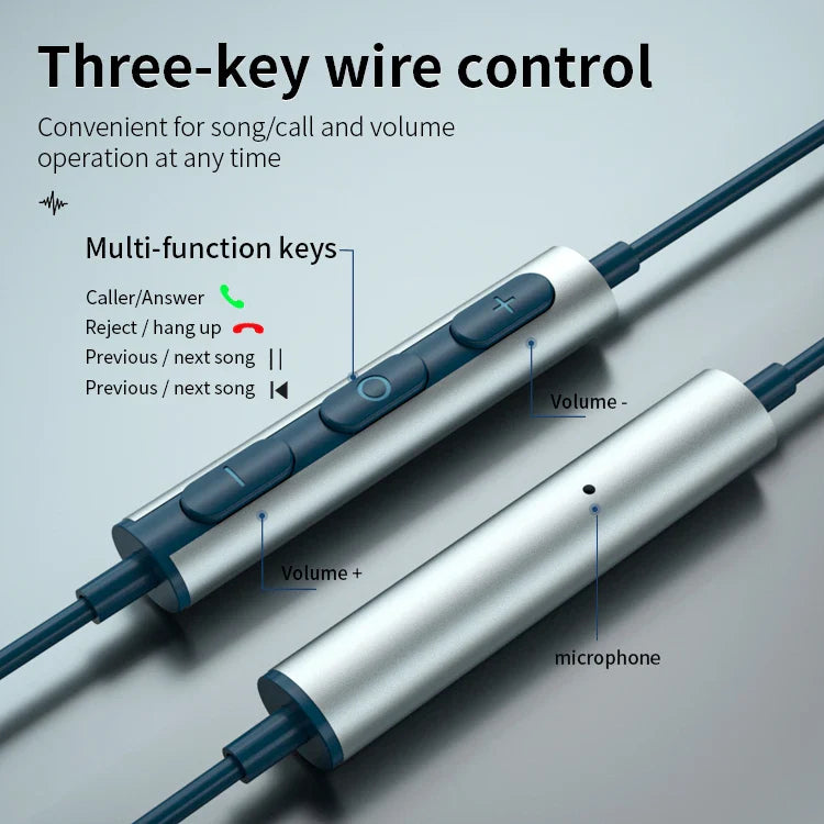 HKM-262995 Wired In-Ear Earphones with Magnetic Design, 1.2M Cable, 3.5mm Connector for Mobile Devices