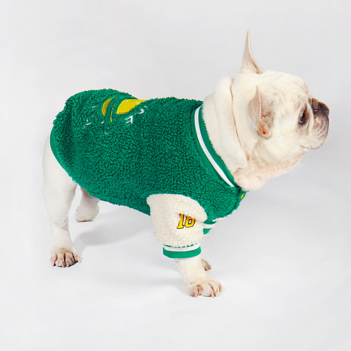HKM-2630589 Winter Fleece Cotton Dog Coat in Green ¨C Adjustable Sizes L to 4XL