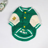 HKM-2630589 Winter Fleece Cotton Dog Coat in Green ¨C Adjustable Sizes L to 4XL