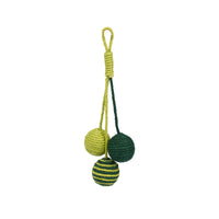 HKM-2630845 Colorful Catnip Ball on a Durable Hemp Rope - Fun Cat Toy for Biting and Playing