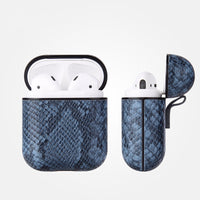 HKM-263123 Snakeskin Pattern Earphone Protector for iPhone Models, TPU and Leather Construction, Handmade Design