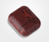 HKM-263123 Snakeskin Pattern Earphone Protector for iPhone Models, TPU and Leather Construction, Handmade Design