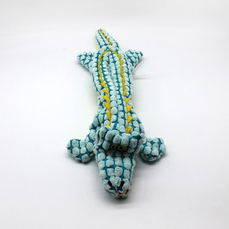 HKM-2631869 Plush Alligator Dog Chew Toy with Sound - 45CM in Blue, Gray, Brown