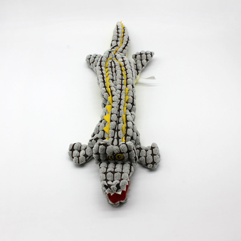 HKM-2631869 Plush Alligator Dog Chew Toy with Sound - 45CM in Blue, Gray, Brown