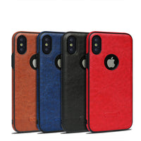 HKM-263187 Leather Mobile Phone Case for Apple Models X, XS, XR, XS Max, 6, 7, 8 Plus, 11 - All Inclusive Protection