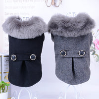 HKM-2632765 Solid Color Pet Clothing for Autumn and Winter - Sizes S to XXL in Black and Gray