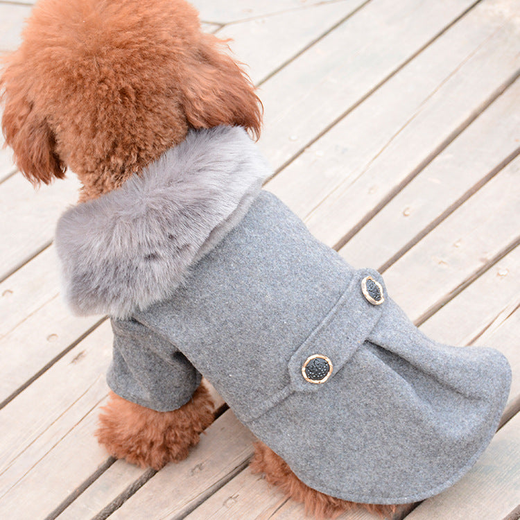 HKM-2632765 Solid Color Pet Clothing for Autumn and Winter - Sizes S to XXL in Black and Gray