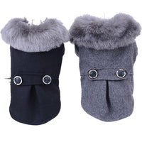 HKM-2632765 Solid Color Pet Clothing for Autumn and Winter - Sizes S to XXL in Black and Gray
