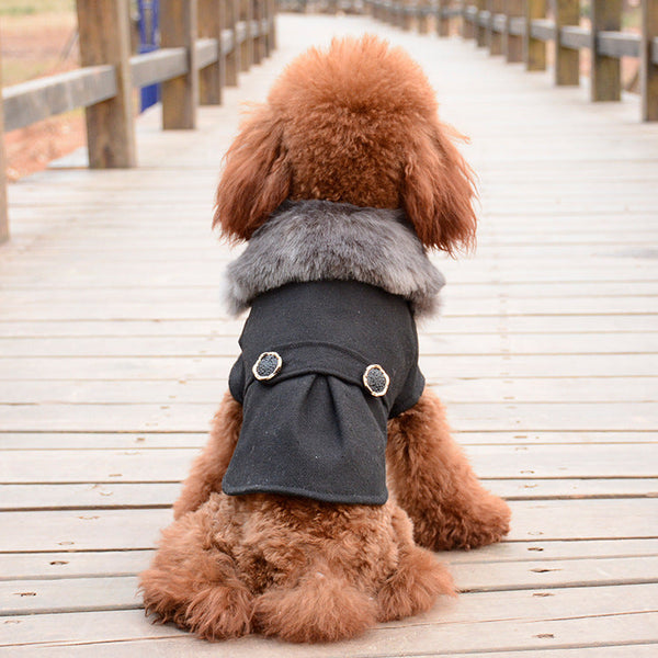 HKM-2632765 Solid Color Pet Clothing for Autumn and Winter - Sizes S to XXL in Black and Gray