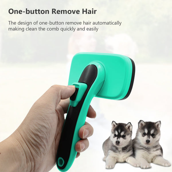 HKM-2633789 Retractable Pet Brush with TPR, ABS, and Stainless Steel Needle for Effective Hair Removal