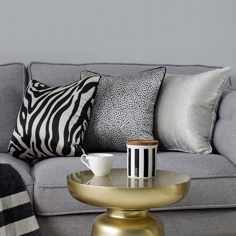 HKM-263379 Zebra Pattern Double-Sided Jacquard Cushion Pillow - 45x45cm, 50x50cm, 30x50cm