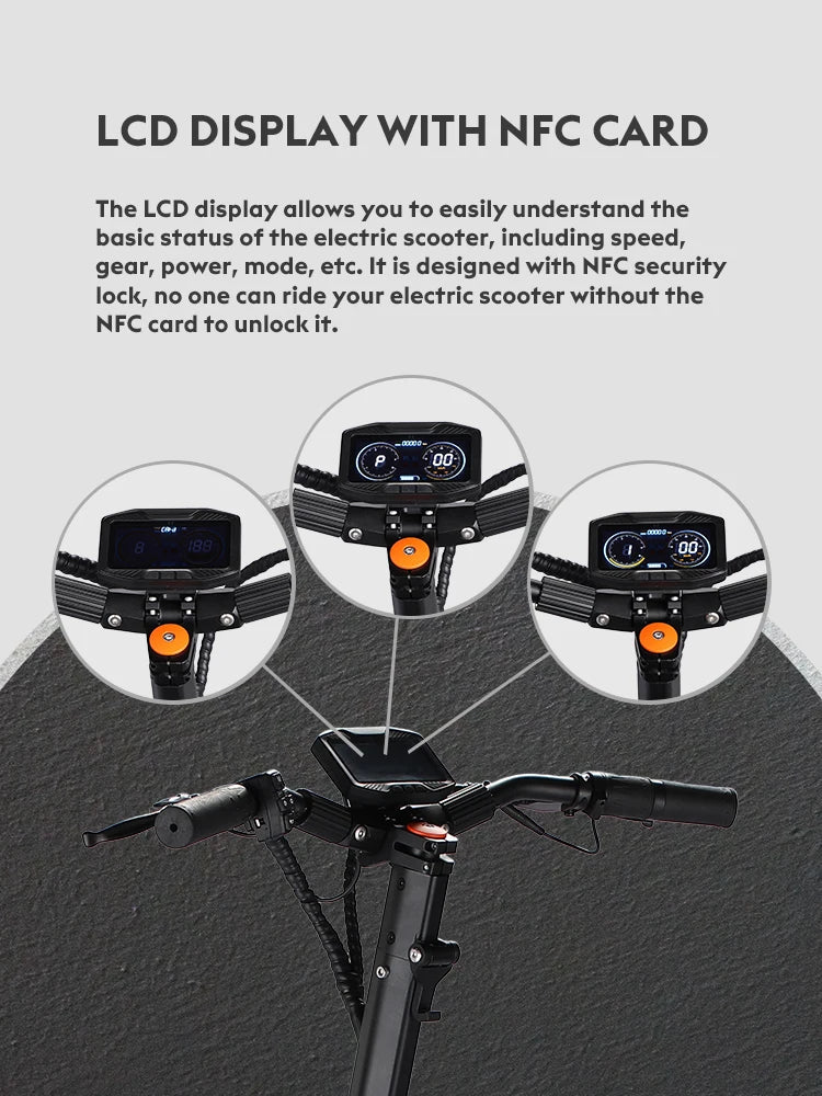 HKM-263443 Powerful 2000W Adult E-Scooter, Foldable, 52V 18.2Ah, Waterproof, Full Suspension, 60-80km Range