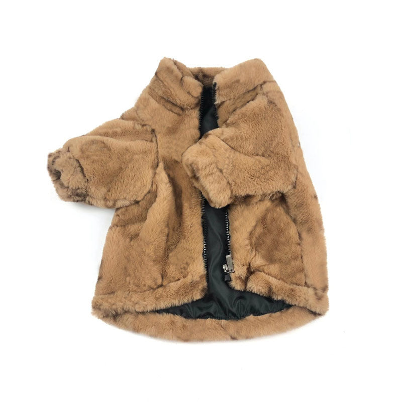 HKM-2636349 Leopard Print Dog Coat for Spring and Autumn, Cotton Material, Japanese and Korean Style