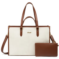 HKM-263635 Stylish Ladies PU Leather Laptop Tote Bag with Clutch Purse - Versatile Work Bag for Office Use