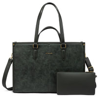 HKM-263635 Stylish Ladies PU Leather Laptop Tote Bag with Clutch Purse - Versatile Work Bag for Office Use
