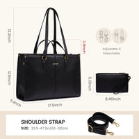 HKM-263635 Stylish Ladies PU Leather Laptop Tote Bag with Clutch Purse - Versatile Work Bag for Office Use
