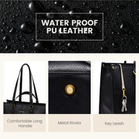 HKM-263635 Stylish Ladies PU Leather Laptop Tote Bag with Clutch Purse - Versatile Work Bag for Office Use