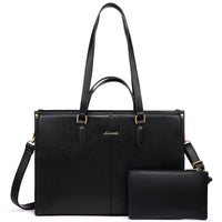 HKM-263635 Stylish Ladies PU Leather Laptop Tote Bag with Clutch Purse - Versatile Work Bag for Office Use