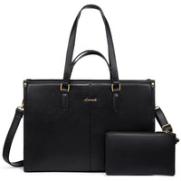 HKM-263635 Stylish Ladies PU Leather Laptop Tote Bag with Clutch Purse - Versatile Work Bag for Office Use