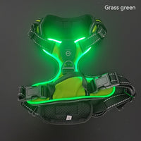 HKM-2637245 Adjustable LED Pet Vest for Night Walking - Bright Colors for Dogs and Cats, Breathable Cotton Material