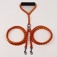 HKM-2637757 Durable Hand-Knitted Double-Ended Dog Leash with Padded Handle for Outdoor Use