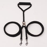 HKM-2637757 Durable Hand-Knitted Double-Ended Dog Leash with Padded Handle for Outdoor Use