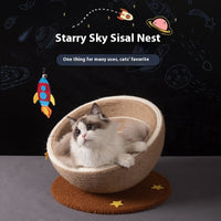 HKM-2638013 Large Cat Scratching Basin Nest made of Starlight Sisal with Flannel and Hemp Rope