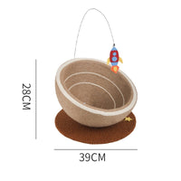 HKM-2638013 Large Cat Scratching Basin Nest made of Starlight Sisal with Flannel and Hemp Rope
